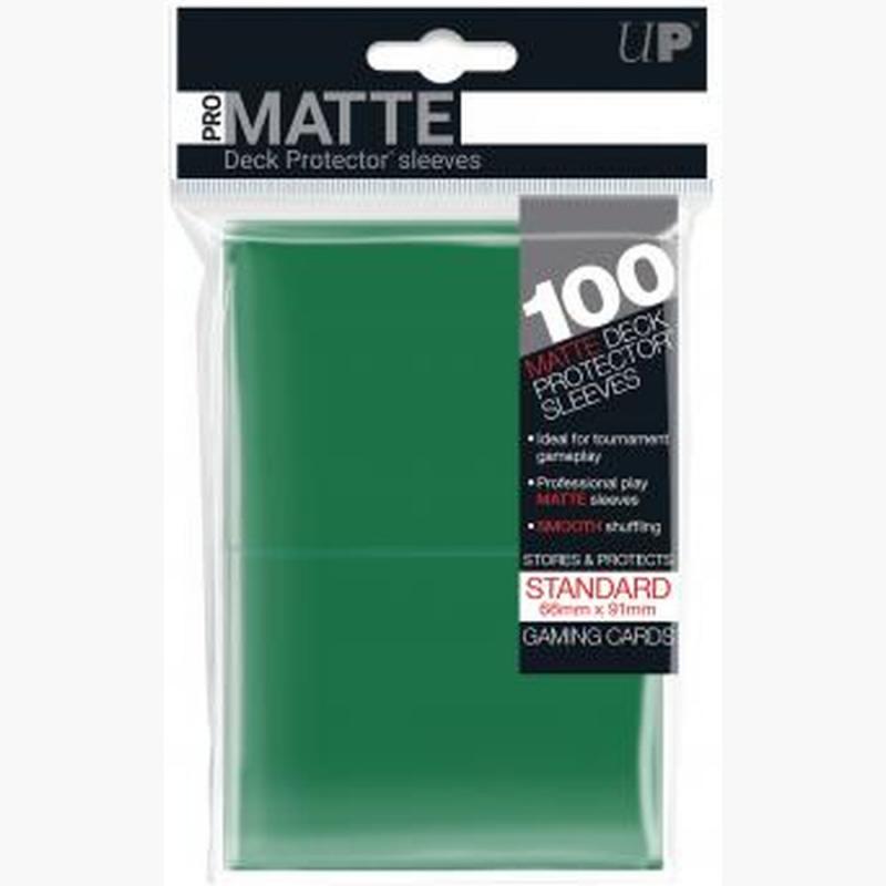 UP - Standard Deck Protector - PRO-Matte Green (100 Sleeves)