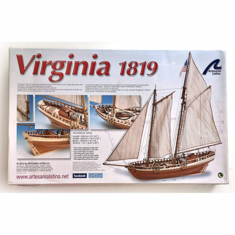 1/41 American Schooner Virginia Wooden Kit