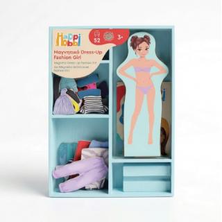 Happi Hobbi Magnet Wooden Doll - Fashion Girl