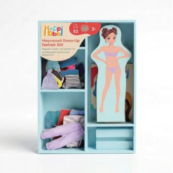 Happi Hobbi Magnet Wooden Doll - Fashion Girl