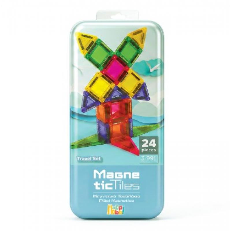 HappiHobbi Μαγνητικά Τουβλάκια Travel Set 24 pcs