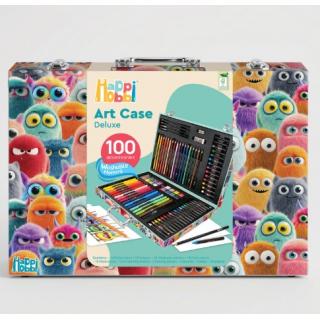 HappiHobbi Κασετίνα Ζωγραφικής Deluxe 100 Αξεσουάρ, Τερατάκια (ΕΝ)