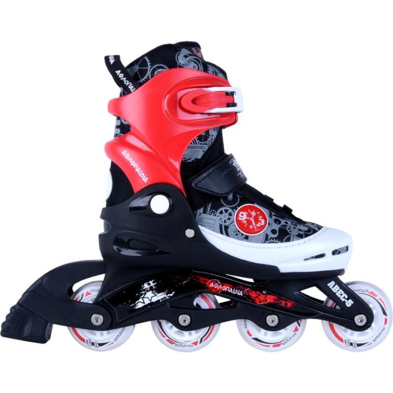Πατίνια Αυξομειούμενα Νο 30-33, Μαύρο - Κόκκινο - Αθλοπαιδιά