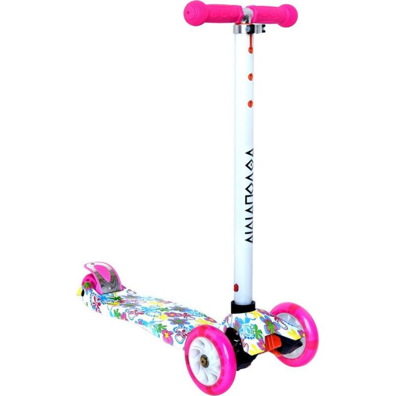 Πατίνι Τρίτροχο με Φωτιζόμενα Ροδάκια, Ροζ #1