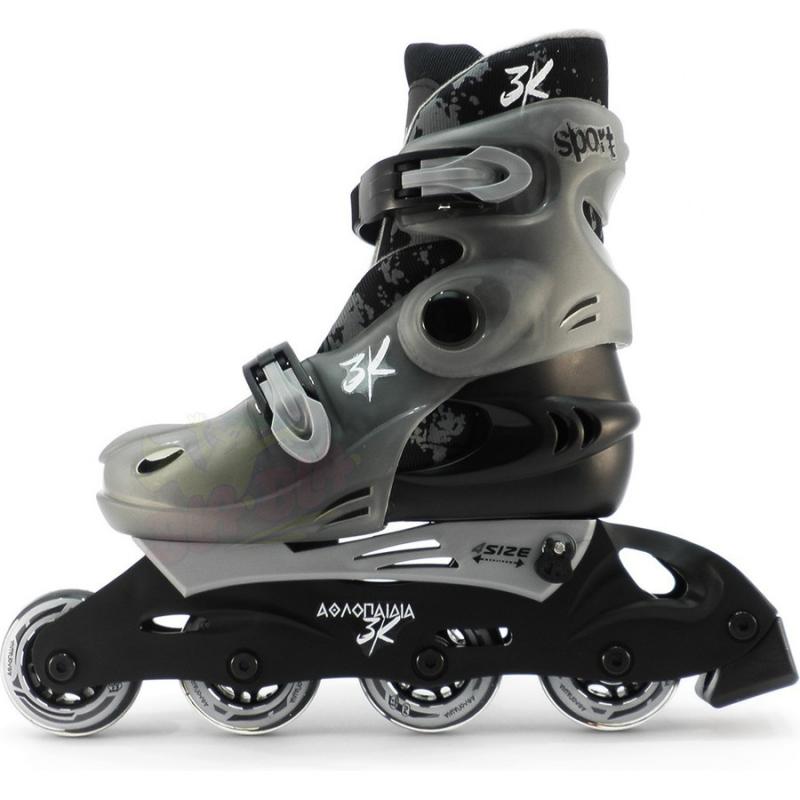 Πατίνι Αυξομειούμενο, S (30-33) Γκρι - Μαύρο - Αθλοπαιδιά