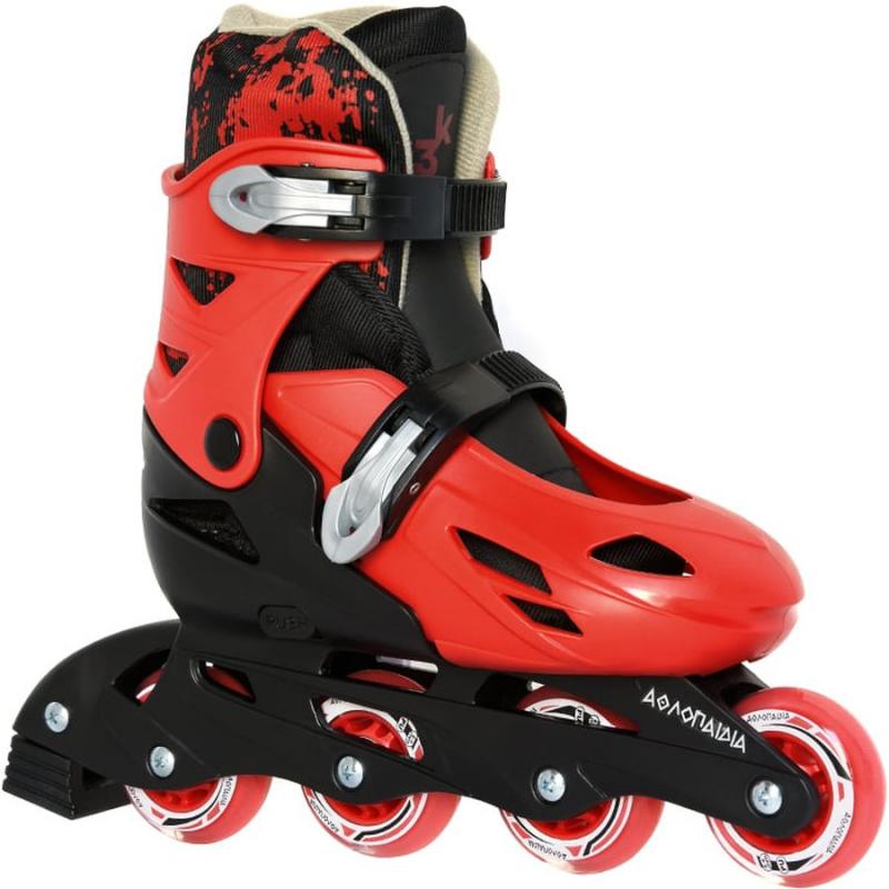 Πατίνι Αυξομειούμενο, L (38 - 41) Μαύρο - Κόκκινο - Αθλοπαιδιά