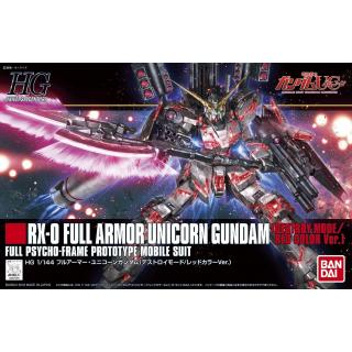 Gundam - HGUC 1/144 Full Armor Unicorn Gundam (Destroy Mode / Red Color Ver.)