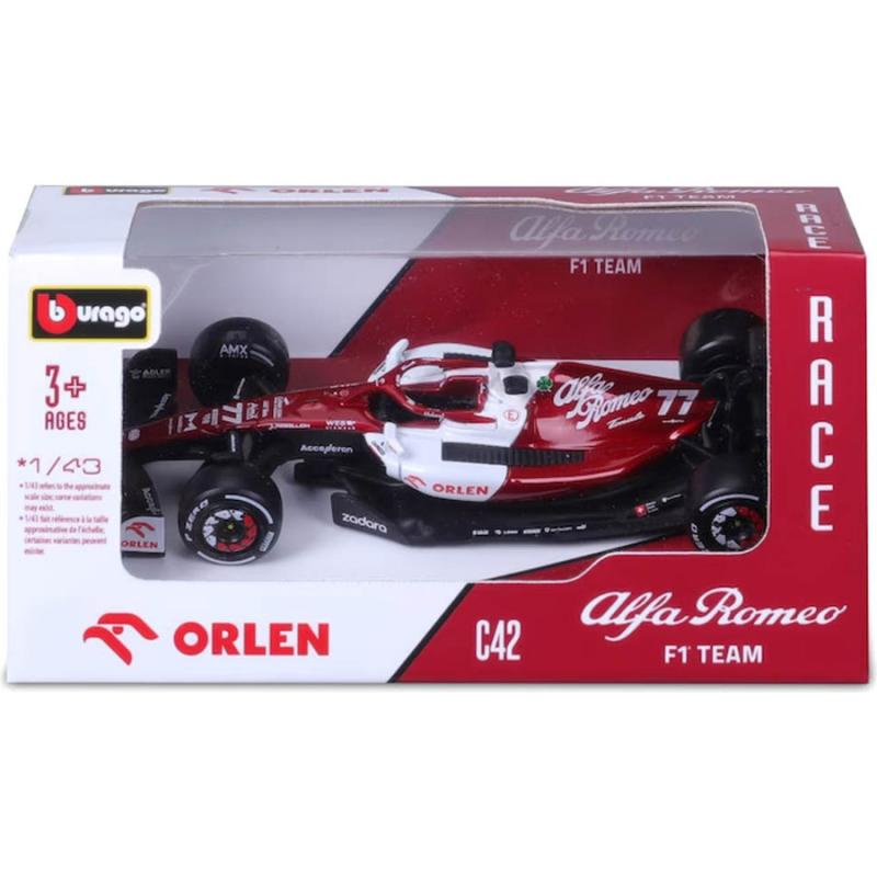 1/43 Burago Formula 1 - Alfa Romeo Orlen C42 Valtteri Bottas #77