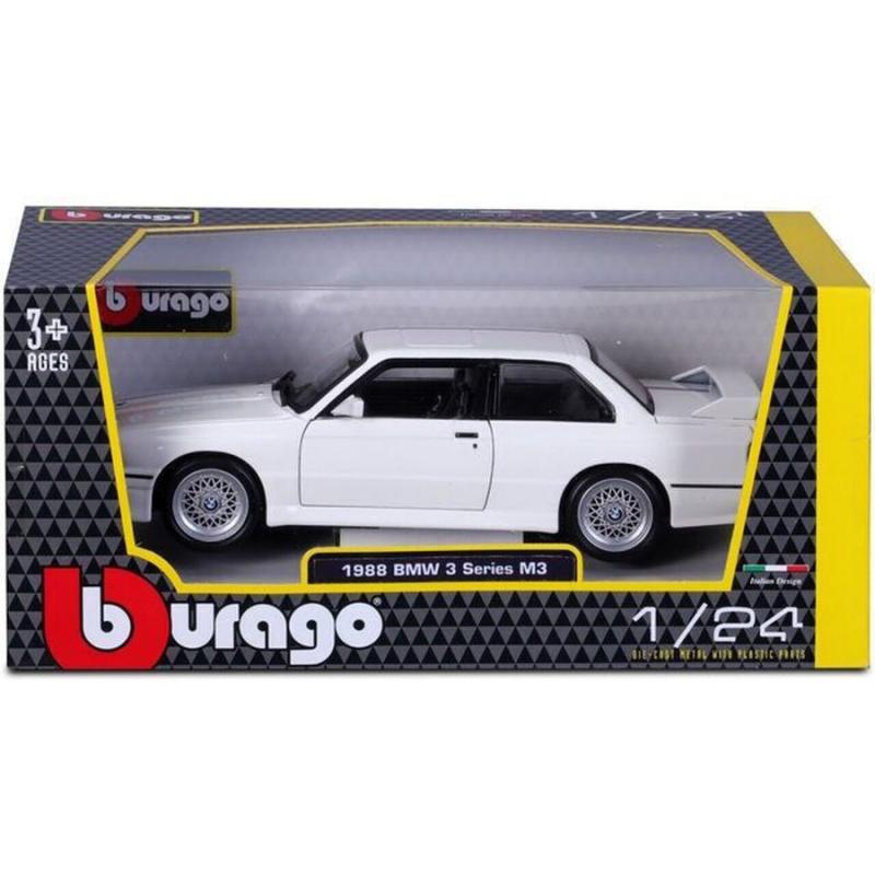 1/24 Burago BMW 3 Series M3 White (wStripes)