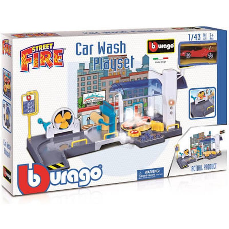 1/43 Street Fire Car Wash Playset με 1 Αυτοκινητάκι - Burago