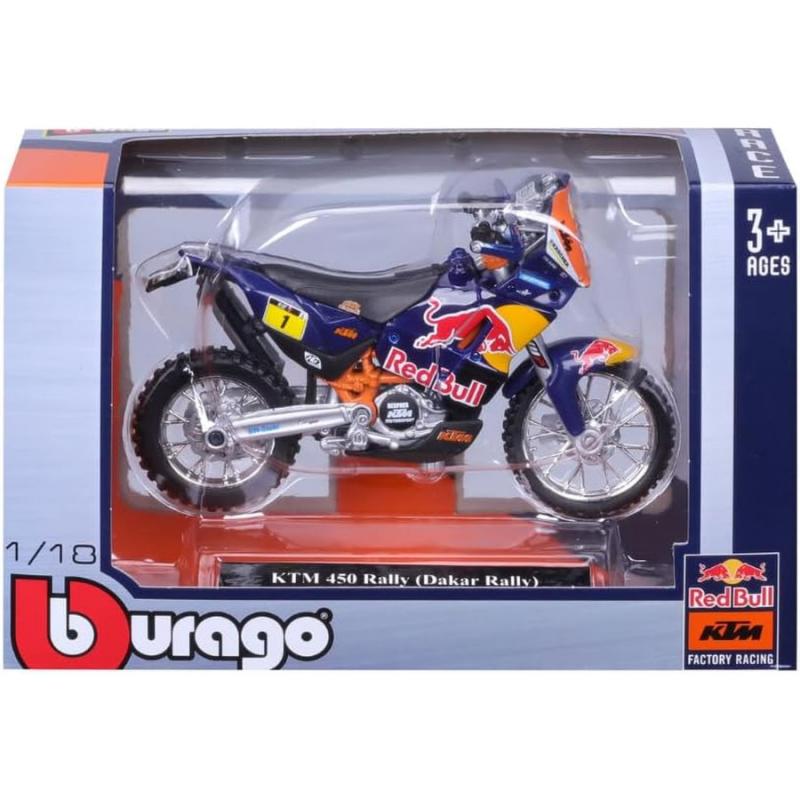 1/18 Burago Red Bull ΚΤΜ Motorcycles - KTM 450 Rally 2019 (Dakar Rally)