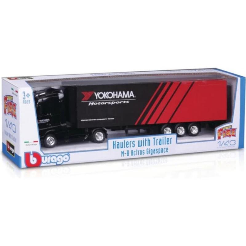 1/43 Burago Hauler with Trailer Volvo Yokohama Motorsports