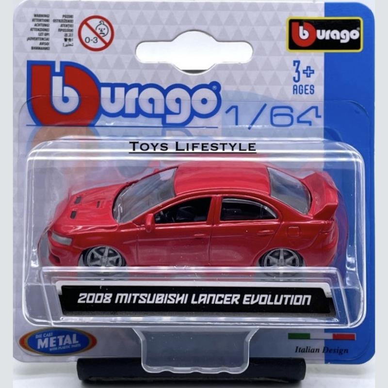 1/64 2008 Mitsubishi Lancer Evolution Κόκκινο - Burago