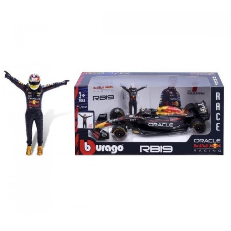 1/24 Burago F1 Oracle red Bull RB19 with Driver (Max Verstappen #1)