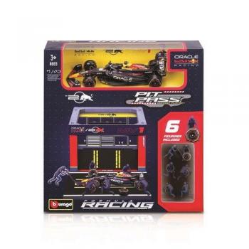 1/43 Burago Formula 1 Race Oracle Red Bull Rb20 Pit Stop Diorama Max Verstappen 18/38453 (#1)