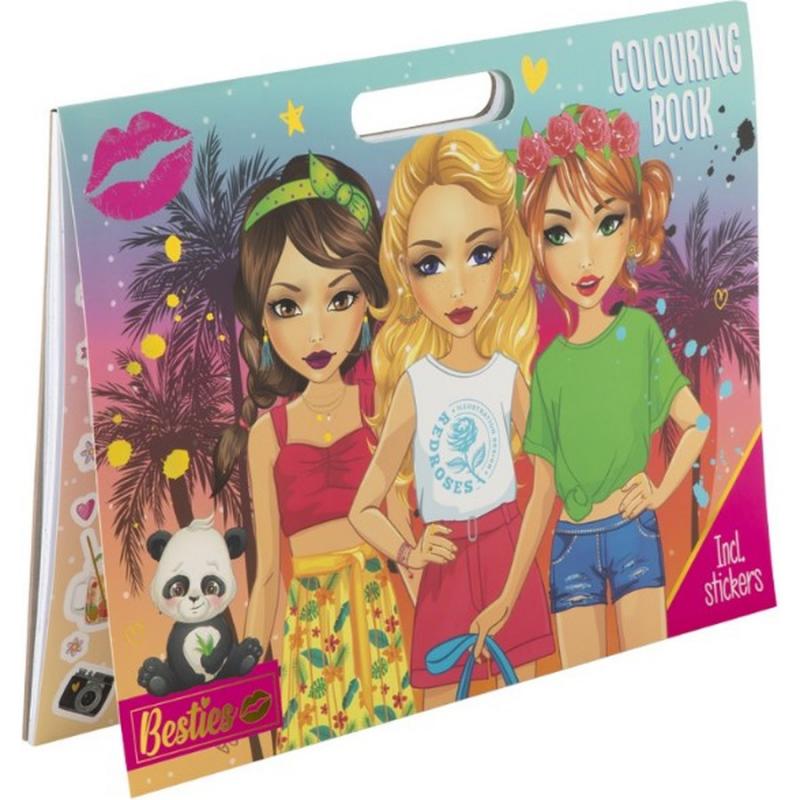 Creative Craft - Besties: Colouring Book 26 x 35,5 cm, 25 Sheets + Stickersheet