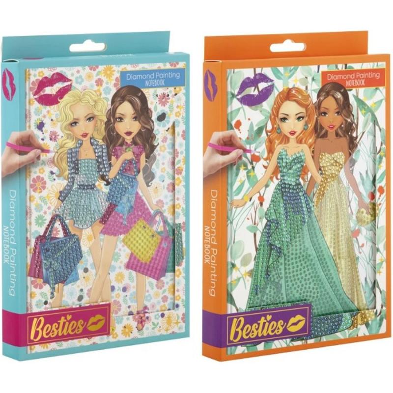 Creative Craft - Besties: Diamond Painting A5 Hardcover Notebook, 100 Sheets (2 Σχ. - Τυχαία Επιλογή
