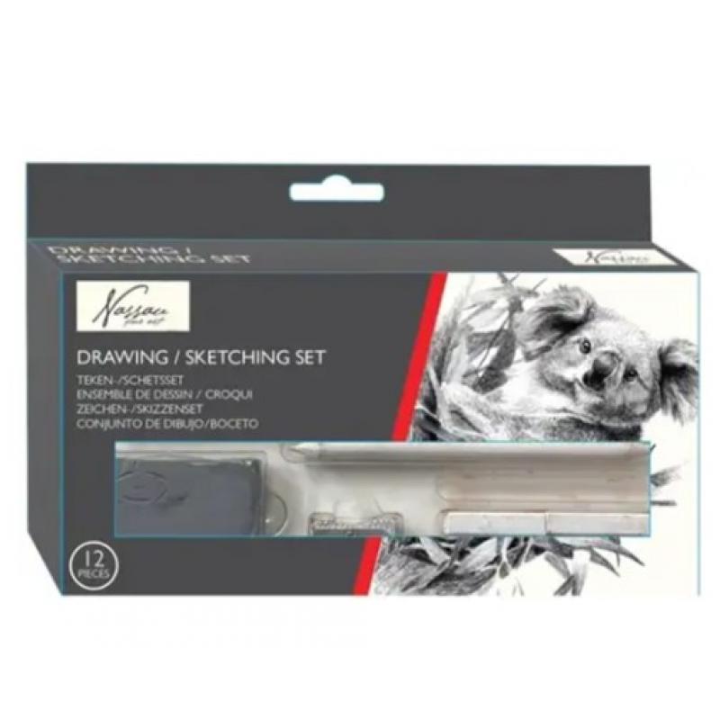 Creative Craft - Nassau Fine Art: Drawing - Sketching Set 12 pcs in Window Box