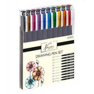 Creative Craft - Nassau Fine Art: Drawing Pen Set, Fineliners, Coloured, 10 pcs