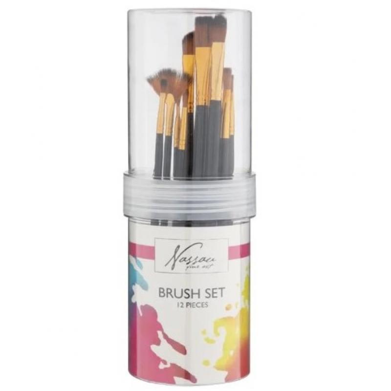 Creative Craft - Nassau Fine Art: Brush Set with 12 Brushes in Screwable Tube