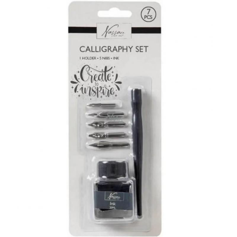 Creative Craft - Nassau Fine Art: Calligraphy Set with Ink, 7 pcs
