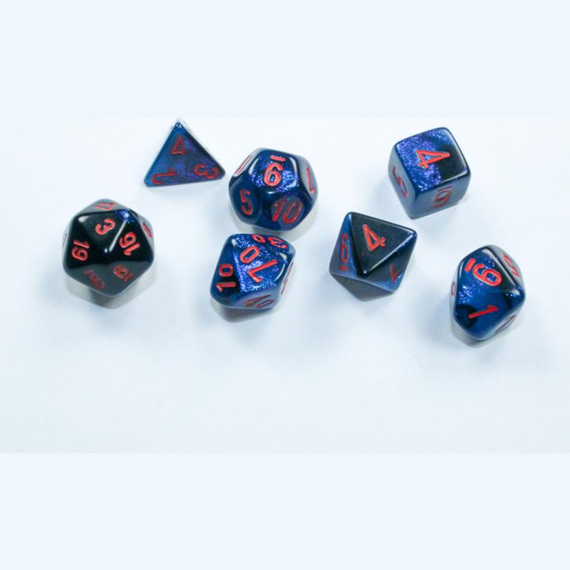 Chessex Mini Polyhedral Gemini Black Starlight/red 7-Die Set