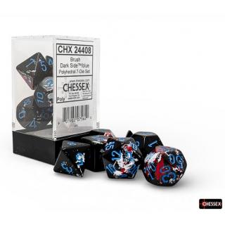 Chessex 24408 Brush Dark Side - Blue Polythedral 7-Die Set