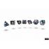 Chessex 24408 Brush Dark Side - Blue Polythedral 7-Die Set