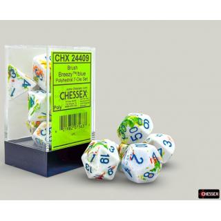 Chessex 24409 Brush Breezy - Blue Polythedral 7-Die Set