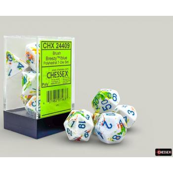 Chessex 24409 Brush Breezy - Blue Polythedral 7-Die Set