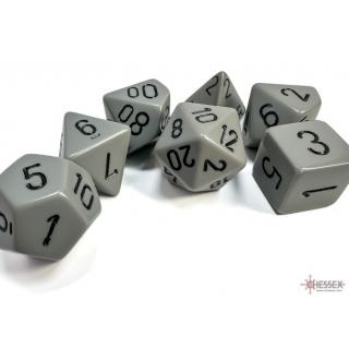 Chessex 25410 Opaque Dark Grey - Black Polythedral 7-Die Set