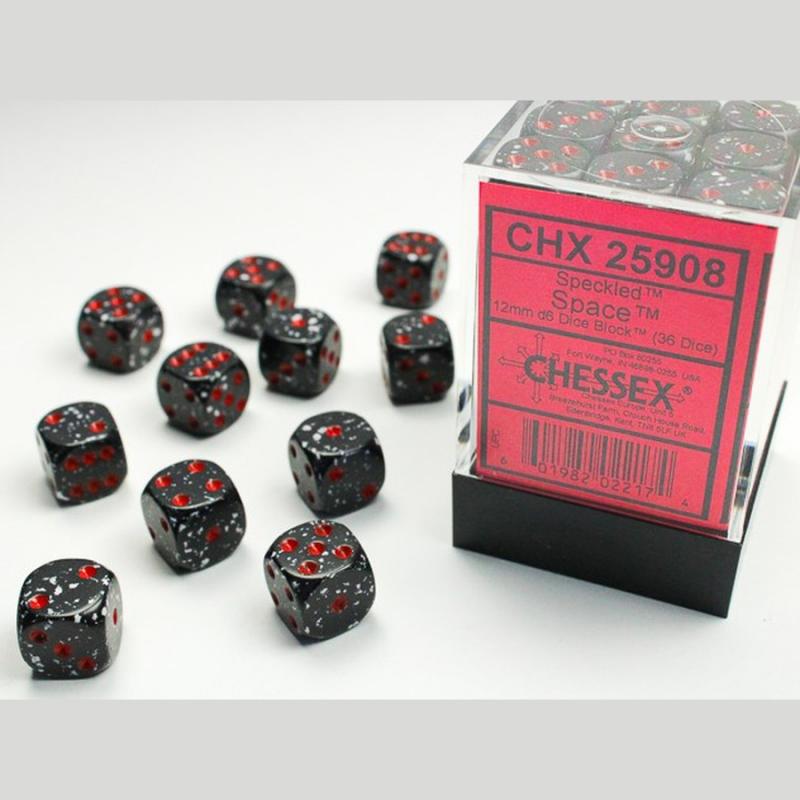 Chessex 25908 Speckled Space 12mm d6 Dice Block (36 dice)