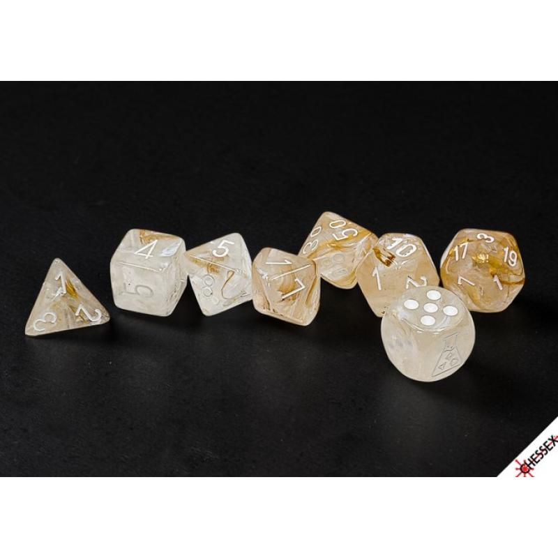 Borealis Champagne - White Lab Polyhedral 7-Die Set