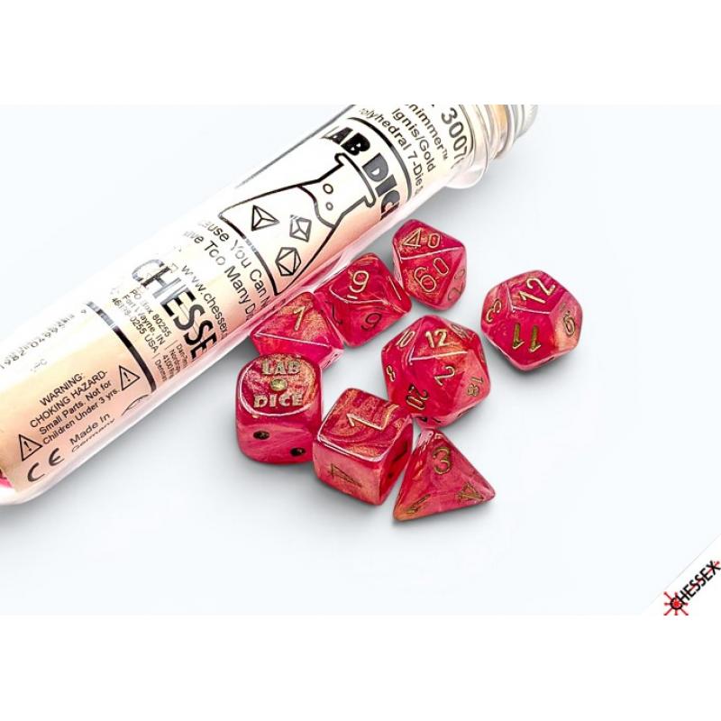 Shimmer Ignis - Gold Lab Polyhedral 7-Die Set