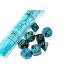 Gemini Green -Teal - Gold Lab Polyhedral 7-Die Set