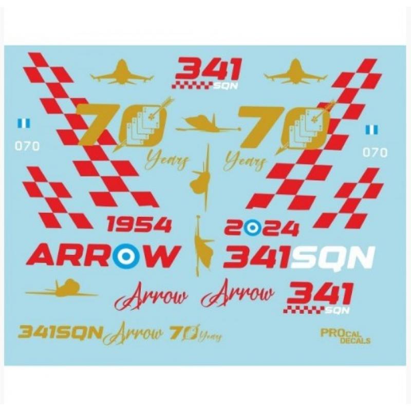 Procal Decals Hellenic F-16 Blk50 341 SQ 70 Years 1/72