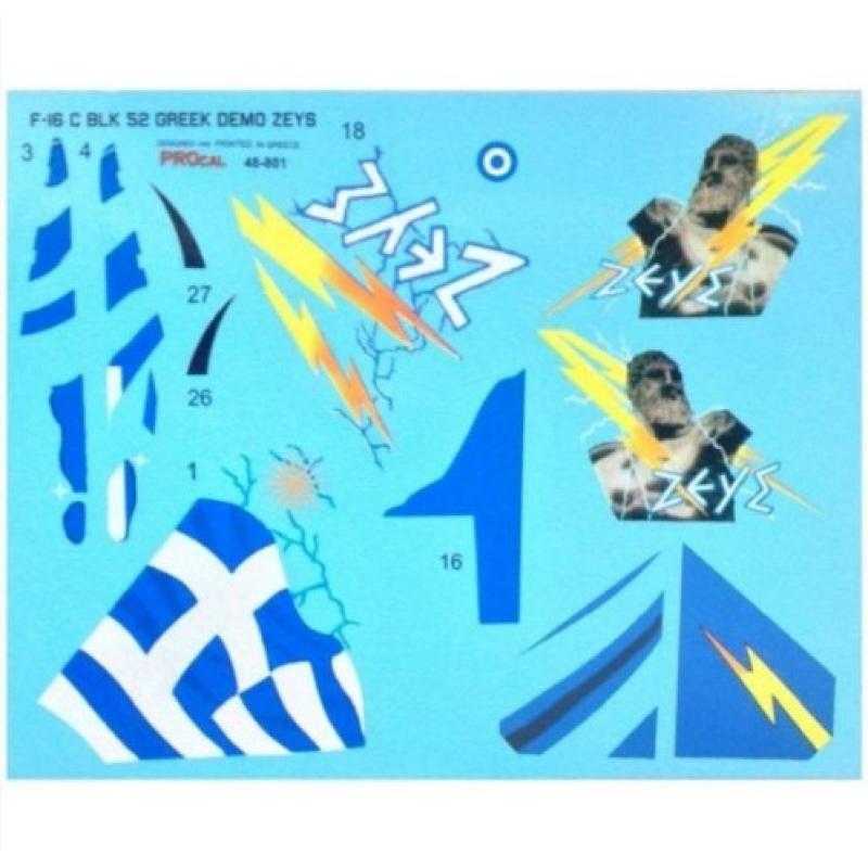 Procal Decals F-16C BLK 52 Greek Demo Team Zeys 1/72