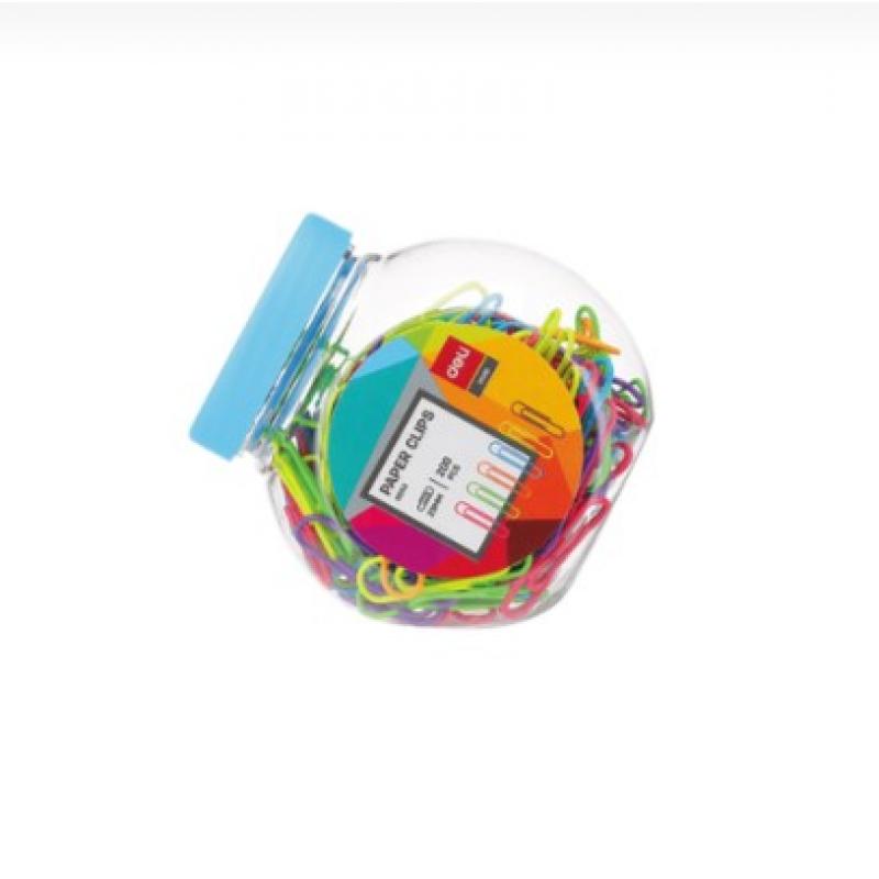 Deli Συνδετήρες Βάζο Πλαστικό 200 τεμ. Νο3 29 mm E0053 Διάφορα Χρώματα