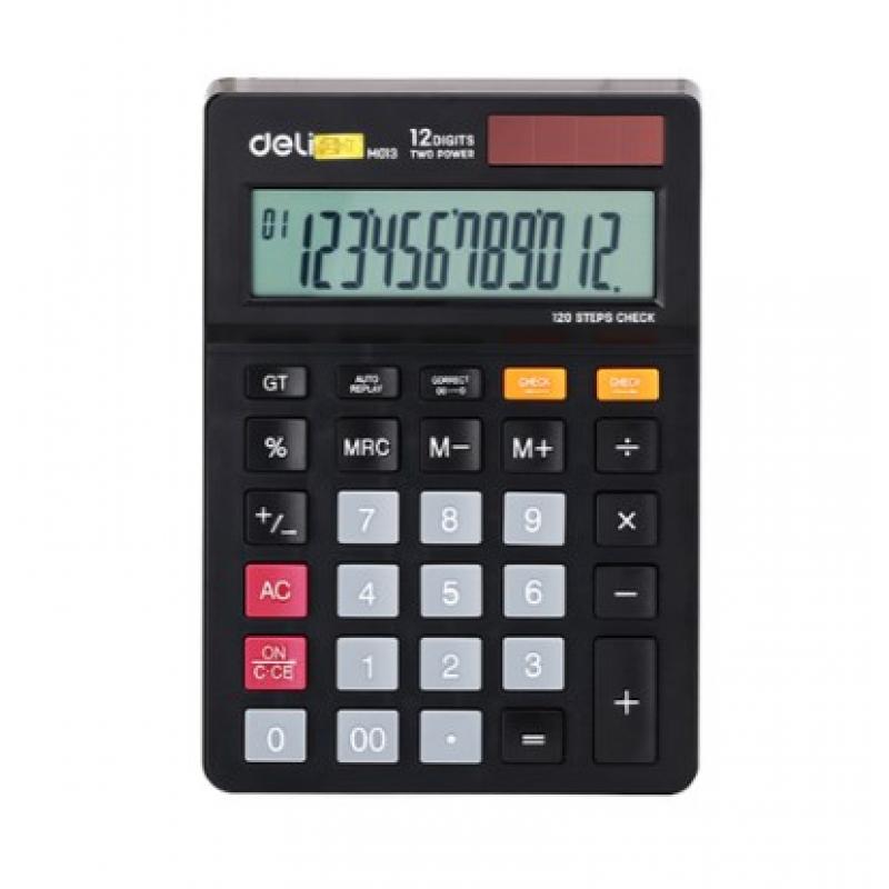 Deli Αριθμομηχανή 12 Ψηφία 120 Steps Check 14.9 x 10.4 x 2.6 cm Smart M01320 Μαύρη