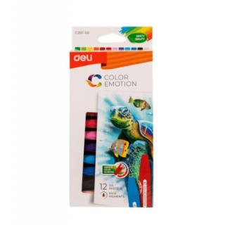 Deli Λαδοπαστέλ 12 Χρώματα 10 x 80 mm Color Emotion C20100