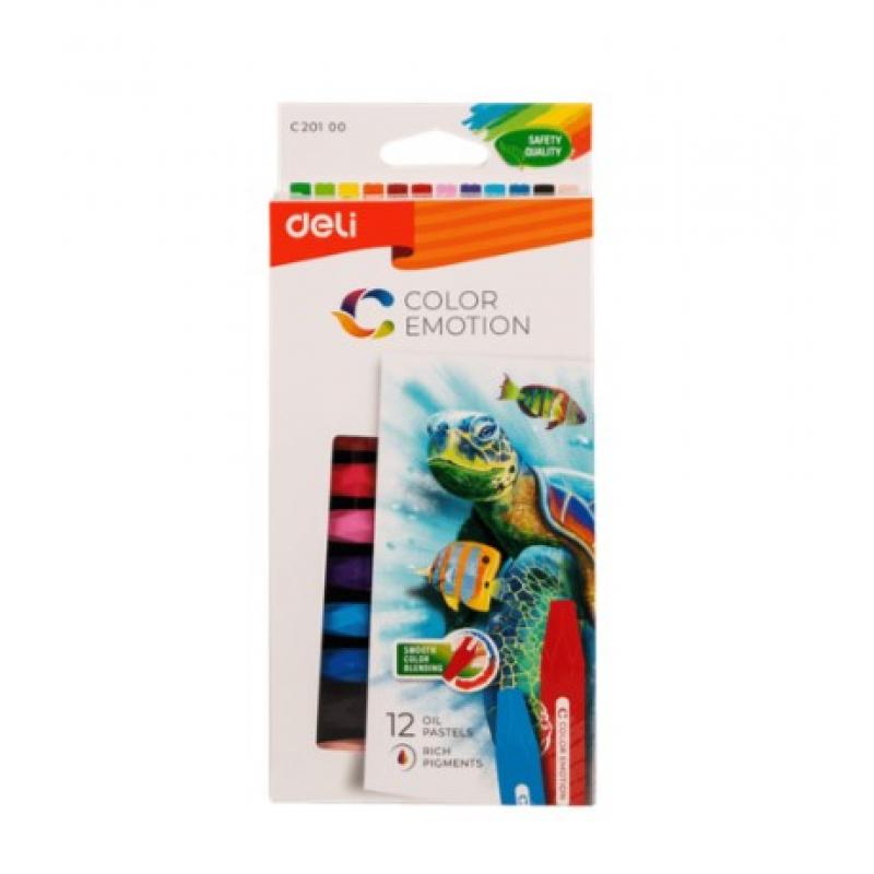 Deli Λαδοπαστέλ 12 Χρώματα 10 x 80 mm Color Emotion C20100