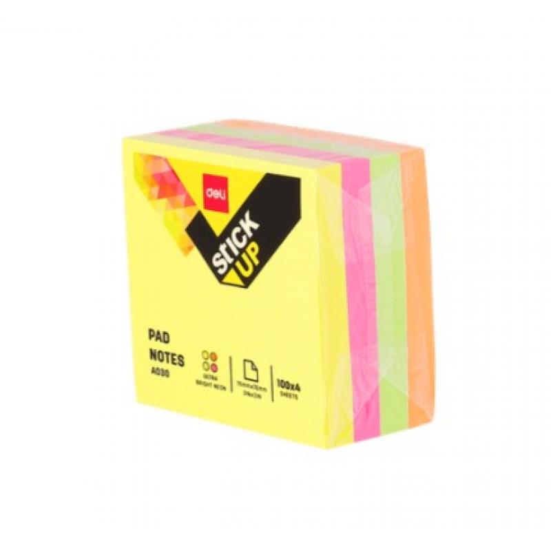 Deli Κύβος Αυτοκόλλητα 400 Φ. 76 x 76 mm Stick Up A03003 Neon Διάφορα Χρώματα