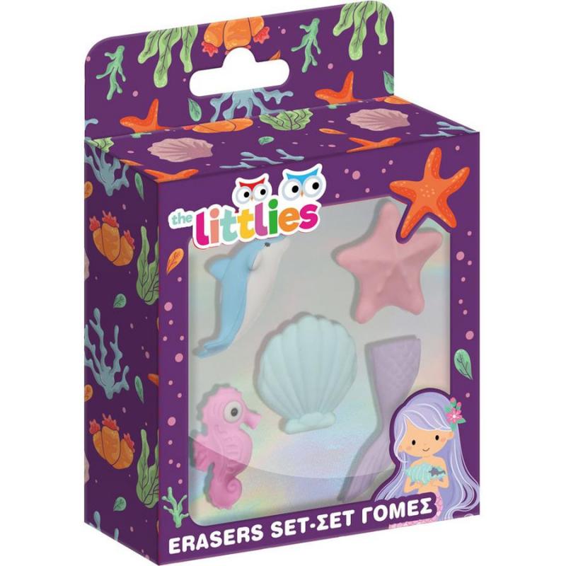 The Littlies Erasers Σετ Γόμες σε κουτί - Θαλάσσιος Κόσμος