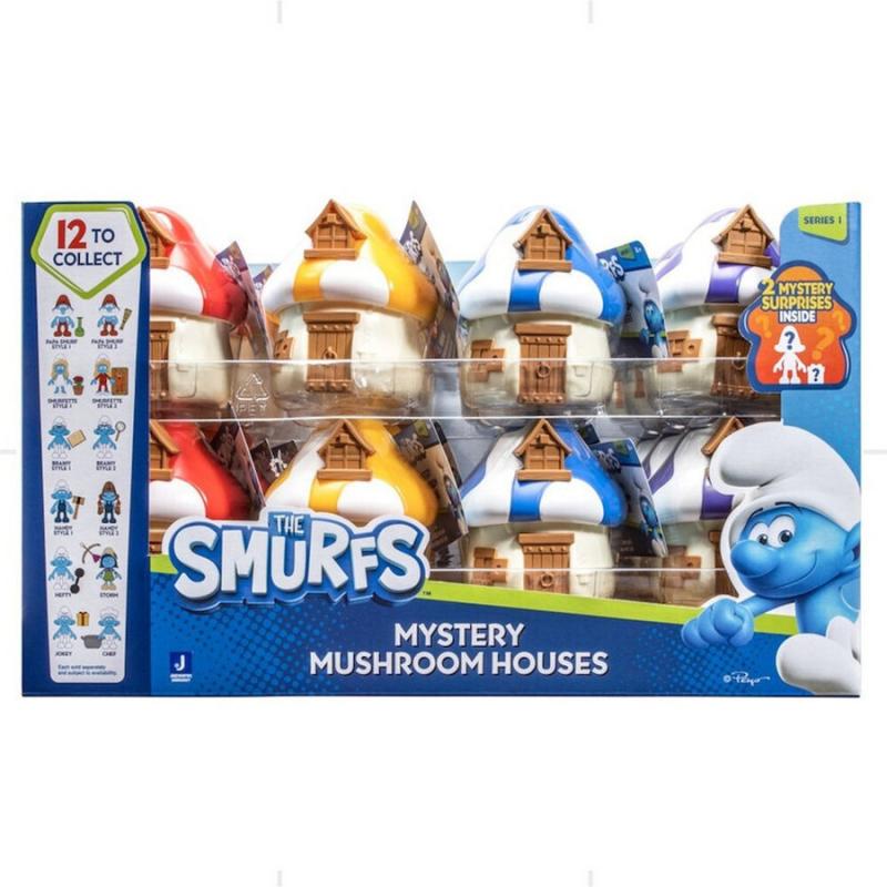Smurfs - Στρουμφόσπιτο 7.5 εκ. με Φιγούρα Στρουμφ 5,5 εκ & Αξεσουάρ (12 Διαφορ. - Τυχαία Επιλογή)