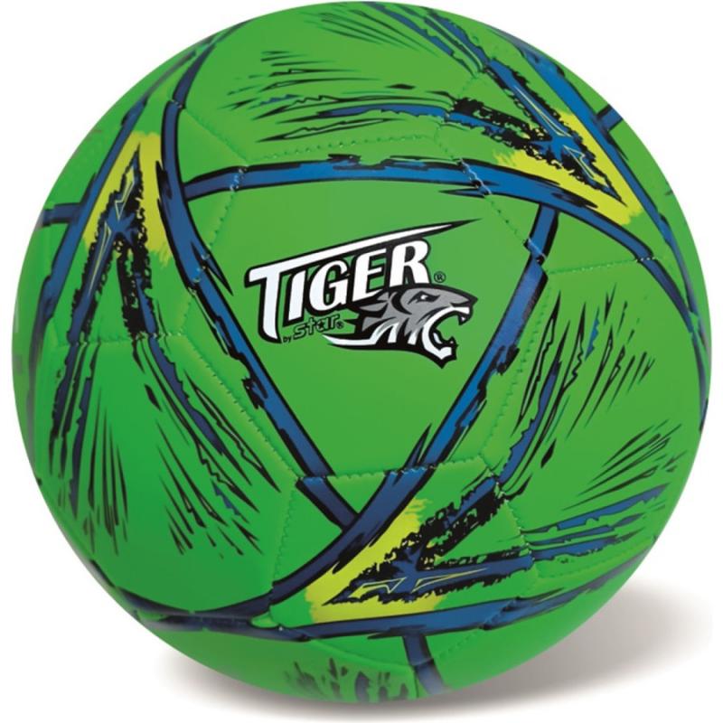 Star Δερμάτινη Μπάλα Ποδοσφαίρου Tiger Fluo Πράσινη Μεγ. 5