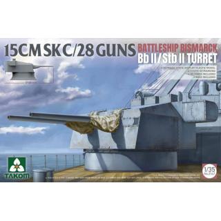 Takom: 15CMSK C/28 GUNS BATTLESHIP BISMARCK Bb II / Stb II Turret in 1:35