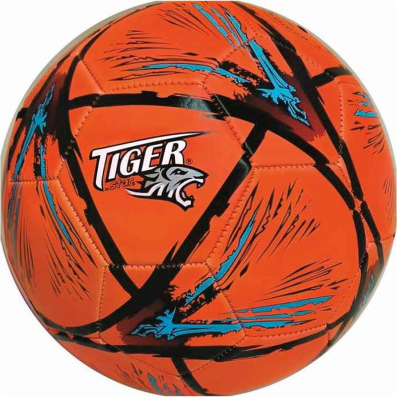 Star Δερμάτινη Μπάλα Ποδοσφαίρου Tiger Fluo Πορτοκαλί Μεγ. 5