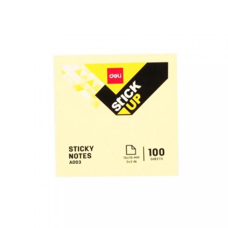 Deli Stick Up Χαρτάκια Σημειώσεων Αυτοκόλλητα 100 φ. 76 x76 mm Κίτρινα