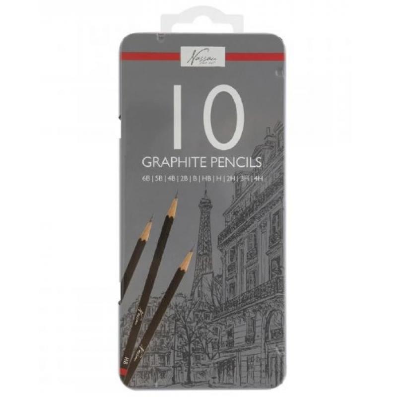 Creative Craft - Nassau Fine Art: Pencil Set, 10 pcs in Tin Box