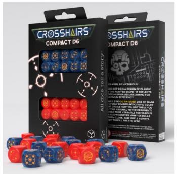 Crosshairs Compact D6 Dice Set Cobalt&Red (20)